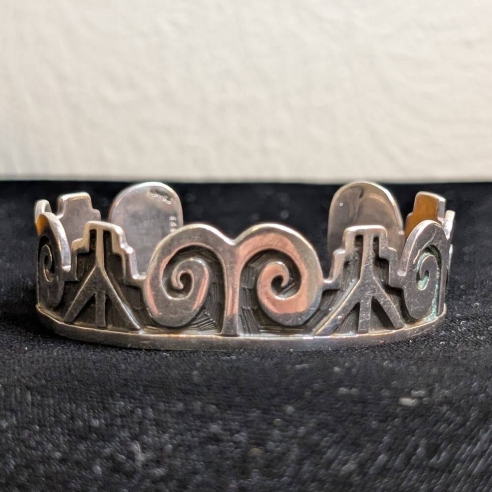 Vintage Taxco TS-95 Sterling Silver 7" Cuff Bracelet 33.5g - Picture 3 of 8